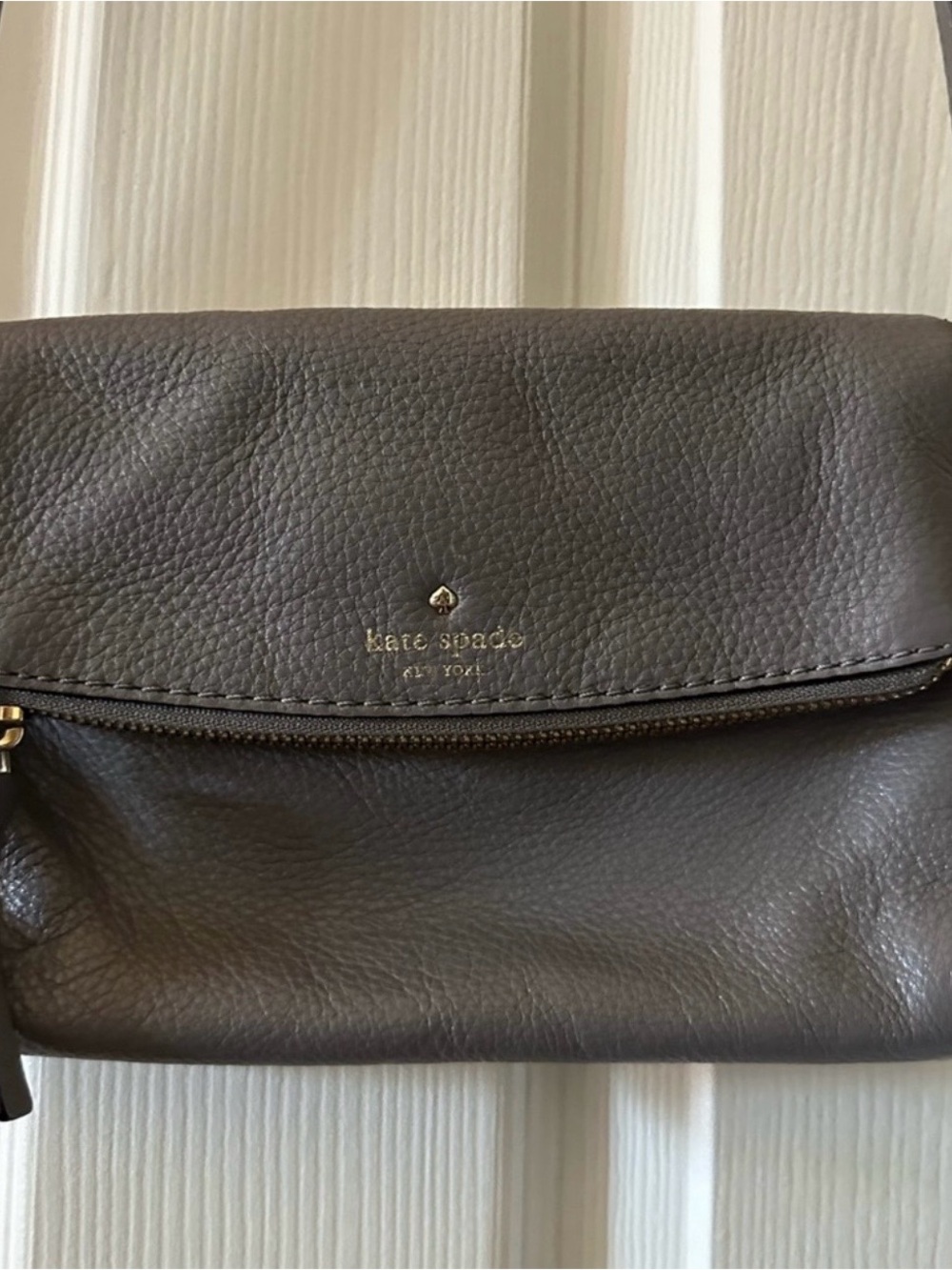 Kate Spade Pebbled Leather Crossbody - Charcoal Gray